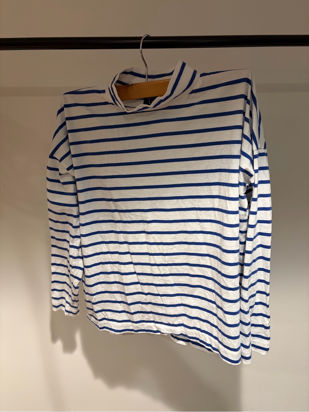 AYR White and Blue Striped Long Sleeve Tee